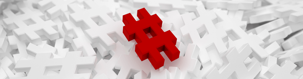 red hashtag