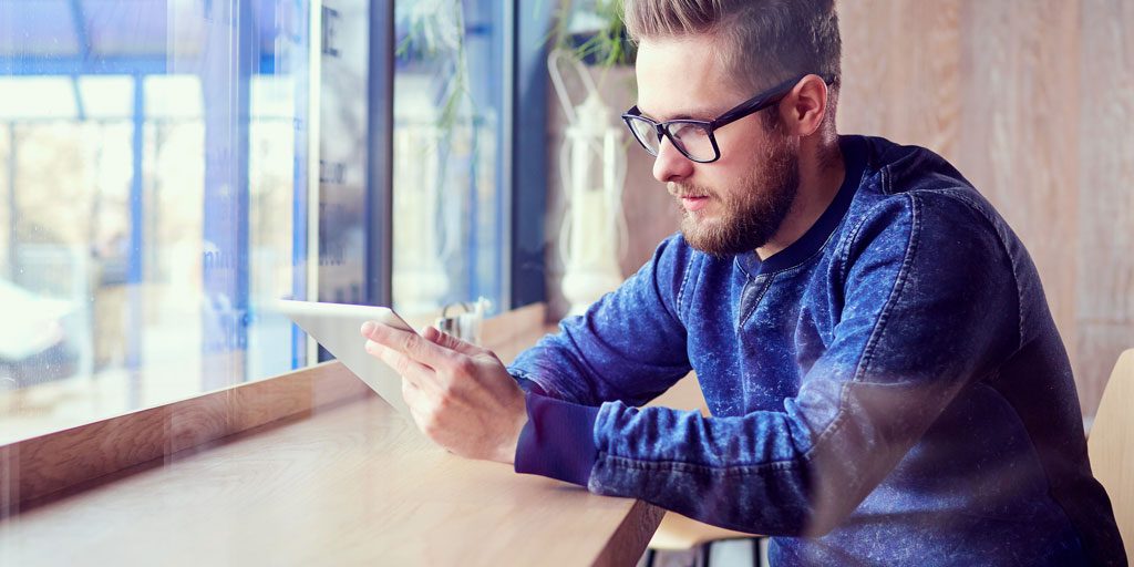 guy working on tablet